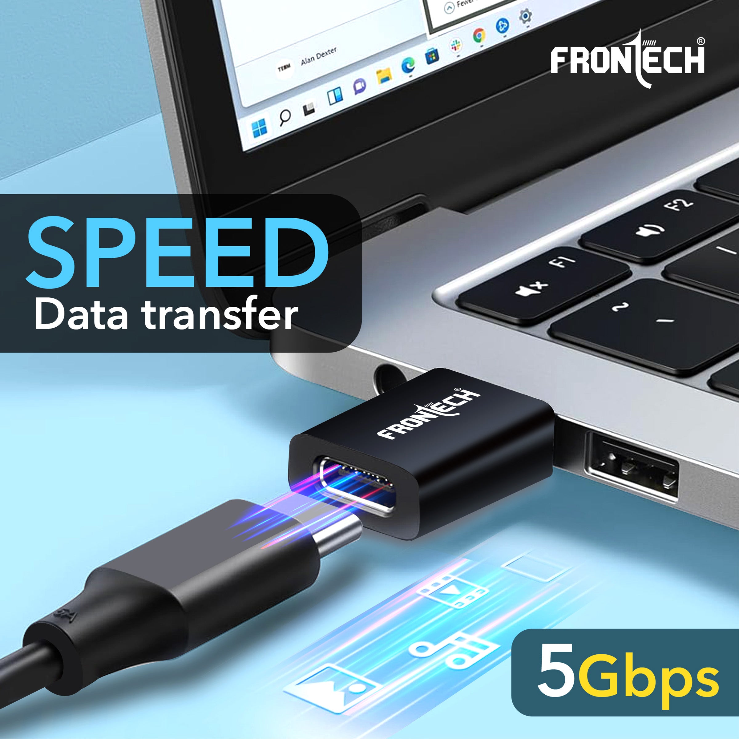 Frontech USB Converter Type C to USB A Converter, USB 3.0, High-Speed Data Transfer, Backward Compatibility, Plug and Play,(NC-0045) Frontech USB Converter Type C to USB A Converter, USB 3.0, High-Speed Data Transfer, Backward Compatibility, Plug and Play,(NC-0045)